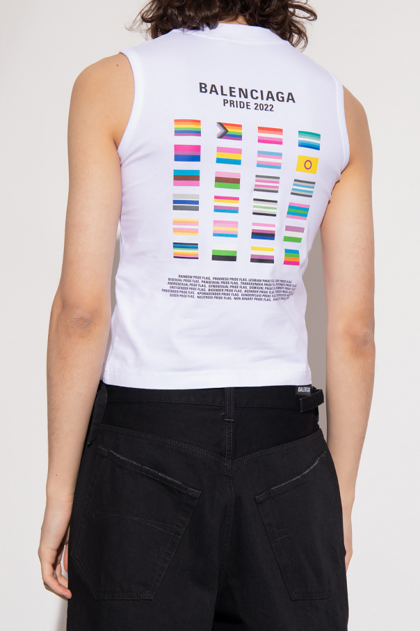 White 'Pride 2022' sleeveless T - shirt Balenciaga - The